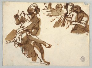ラファエル・サンツィオ作「パルナッソス」の5体の人物 作： Felice Giani