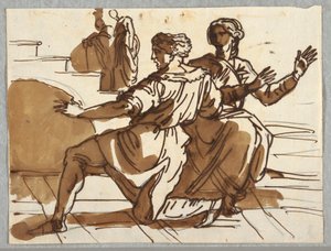 男と女、ラファエル・サンツィオの後の「アナニアの死」の漫画 作： Felice Giani