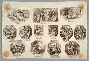 ロムルスとレムス、サラ デッレ オリジニ ディ ローマ、ファエンツァのための 13 の絵画 作： Felice Giani