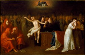 1804 年 3 月 21 日にナポレオン・ボナパルト (1765-1821) の民法または法典が公布され、私人間の法律が規定されたため、右側の女性はおそらく、家族内での母親の地位を管理する法律を象徴している。 に