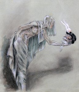 通行人の間で、c1850-1898 作： Felicien Joseph Victor Rops