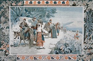 ダルマチアでのワイン収穫への出発 作： Felicien baron de Myrbach Rheinfeld