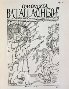 クスコの戦い。1536年頃、インカのマンコ・カパックがコンキスタドールに占領された町を包囲したときの様子（彫刻）。