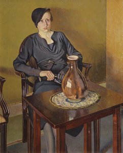 花瓶を持つ女性、1929年頃（キャンバスに油彩） 作： Feliu Elias Bracons