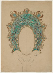 ハンドミラーのデザイン、c。 1900-1902。 作： Felix Bracquemond