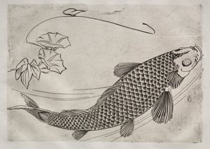 ディナーサービス（ルソーサービス）：大魚の和風（19番） 作： Felix Bracquemond
