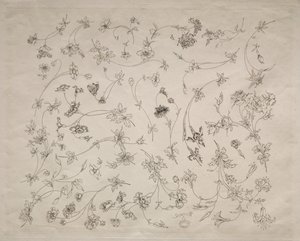 プレートとボーダーのフラワーデザイン1872年14日。 作： Felix Bracquemond