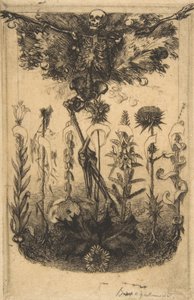 『悪の花』の口絵、1857年。 作： Felix Bracquemond