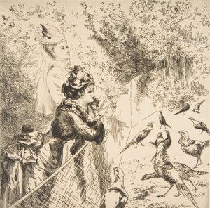 動物園では、カリフォルニア州。 1873年。 作： Felix Bracquemond