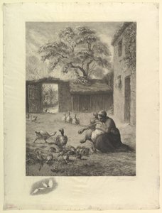1888年、ミレーによるパステルの後の春。 作： Felix Bracquemond