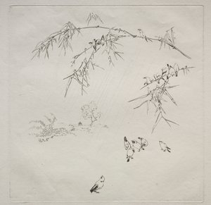 パリジャン サービス (ハビランド サービス): 雨 (10 番) 作： Felix Bracquemond