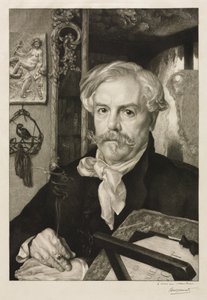 エドモンド・ド・ゴンクールの肖像 作： Felix Bracquemond