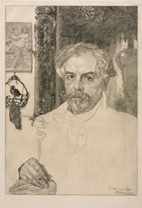 エドモンド・ド・ゴンクールの肖像、1882年。 作： Felix Bracquemond