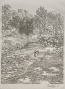 入浴者 作： Felix Bracquemond
