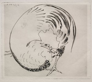 ハイファイアードサービス：オンドリ、c。 1860。 作： Felix Bracquemond