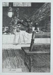 H.レイ、1868年後のテーブル。 作： Felix Bracquemond