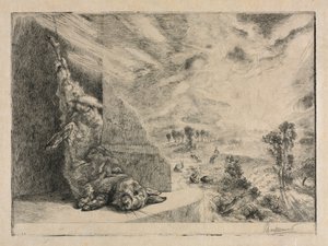 野生のウサギ、1891年。 作： Felix Bracquemond