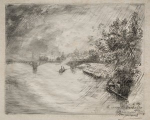 サンペール橋の眺め、1877年。 作： Felix Bracquemond