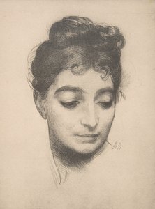 女性の頭、「エスタンプ・モデルヌ」より、1897-99年。 作： Felix Bracquemond