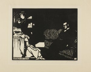 訪問の準備をする、インティマシーからのプレート8、1898 作： Felix Edouard Vallotton