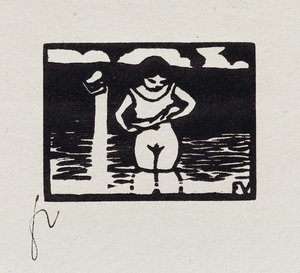 シャツを脱いでいる少女、VI「レプティベニュー」、1893年 作： Felix Edouard Vallotton