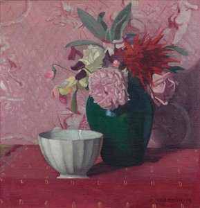 緑の花瓶と白いボウル、1919年。 作： Felix Edouard Vallotton