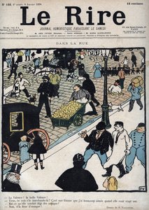 通り-1898年1月6日、フェリックスヴァロットンが描いた新聞「Le Rire」の表紙 作： Felix Edouard Vallotton