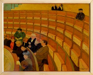 La troisieme galerie au Theatre du Chatelet - シャトレ劇場の第3のギャラリー... （キャンバスペインティング） 作： フェリックス・エドゥアール・ヴァロットン