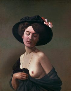 黒い帽子の女1908 作： Felix Edouard Vallotton