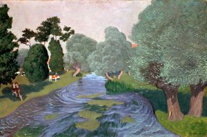 ノルマンディーの風景、アルクラバタイユ、1903年。 作： Felix Edouard Vallotton