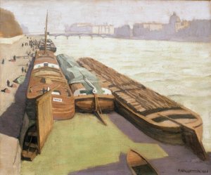セーヌ川のはしけ 作： Felix Edouard Vallotton