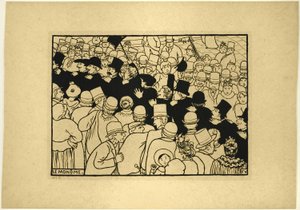 一列になって通りを練り歩く 作： Felix Edouard Vallotton