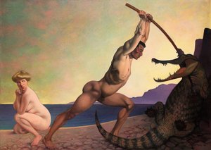 ドラゴンを殺すペルセウス 作： Felix Edouard Vallotton