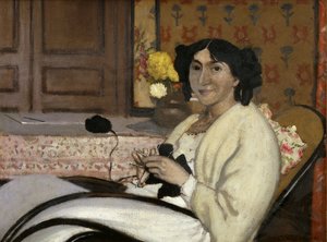ロドリゲス＝ヴァロットン夫人の肖像、芸術家の妻、1902 作： Felix Edouard Vallotton