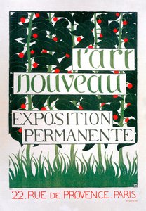 ギャラリー アール ヌーボー、パリ、1896 年のポスター。 作： Felix Edouard Vallotton