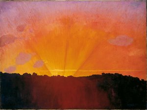 夕焼け、オレンジ色の空、1910 年。 作： Felix Edouard Vallotton