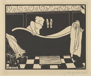The Bath（Le Bain）、1894（クリームウォーヴ紙に木版） 作： Felix Edouard Vallotton