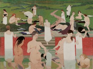 お風呂：夏の夜夏の夜のお風呂、1892〜1893 作： Felix Edouard Vallotton