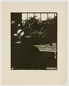 シリーズ「楽器」のギター、V、1897 作： Felix Edouard Vallotton