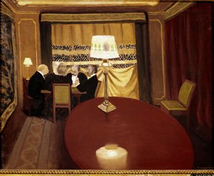 ポーカーゲームの様子フェリックス・ヴァロットン（1865-1925）の絵画 作： Felix Edouard Vallotton