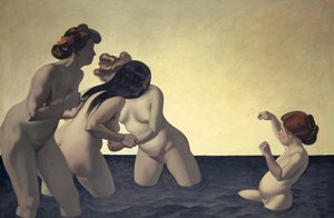 水遊びをする 3 人の女性と 1 人の少女、1907 年。 作： Felix Edouard Vallotton