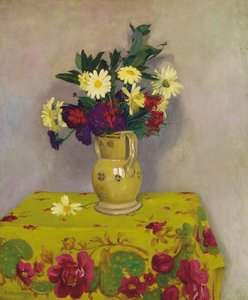 黄色のヒナギクとさまざまな花、1911 作： Felix Edouard Vallotton