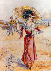 海辺のエレガンテフェリックス・フルネリー（1865-1938）の絵画 作： Felix Fournery