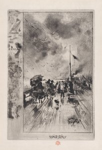 イギリスの桟橋、1879 年。 作： Felix Hilaire Buhot