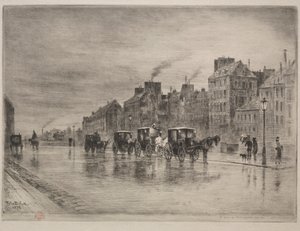 ケドロテルデューの冬の朝、1876年。 作： Felix Hilaire Buhot