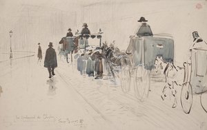 Au Boulevard de Clichy（紙に鉛筆と水彩）