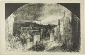 モンマルトルのフランス革命記念日 作： Felix Hilaire Buhot