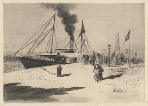 トルヴィルの桟橋 (トルヴィルの埠頭) 作： Felix Hilaire Buhot