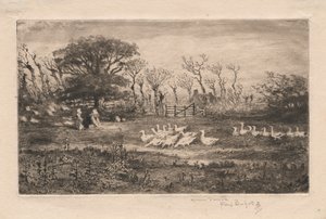 ガチョウ、1887。 作： Felix Hilaire Buhot