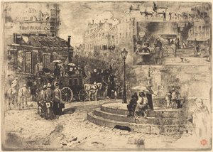 Place Pigalle in 1878 (Place Pigalle in 1878) 作： Felix Hilaire Buhot